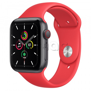 Купить Apple Watch SE // 44мм GPS + Cellular // Корпус из алюминия цвета «серый космос», спортивный ремешок цвета (PRODUCT)RED (2020)