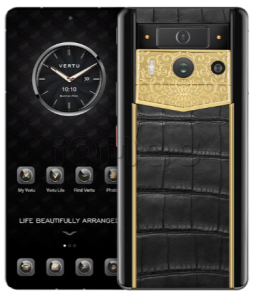 Телефон Vertu METAVERTU 2 Max, 1Tb, Luxury Custom-Made Golden Lotus Memory, Alligator Leather (Black/Черный)