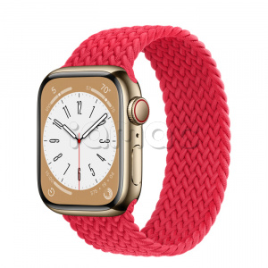 Купить Apple Watch Series 8 // 41мм GPS + Cellular // Корпус из нержавеющей стали золотого цвета, плетёный монобраслет цвета (PRODUCT)RED