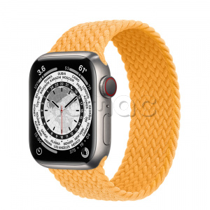 Купить Apple Watch Series 7 // 41мм GPS + Cellular // Корпус из титана, плетёный монобраслет цвета «спелый маис»
