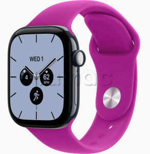 Купить Apple Watch Series 12 // 46мм GPS+Cellular // Корпус из керамики синего цвета, спортивный ремешок пурпурного цвета