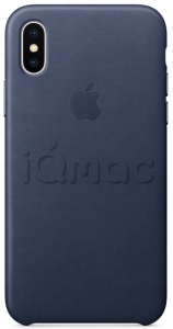 Кожаный чехол для iPhone X / Xs, тёмно-синий цвет, оригинальный Apple