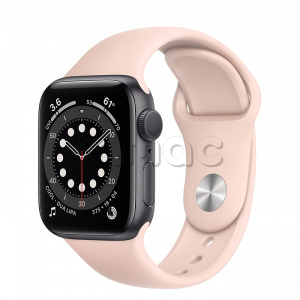 Купить Apple Watch Series 6 // 40мм GPS // Корпус из алюминия цвета «серый космос», спортивный ремешок цвета «Розовый песок»