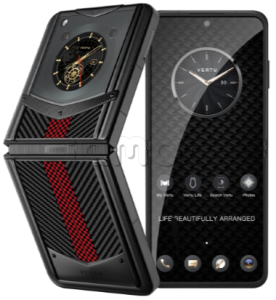 Телефон Vertu IRONFLIP Carbon Texture Series, Auspicious Phoenix (Black/Черный с красным)