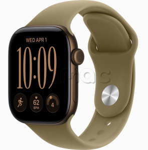 Купить Apple Watch Series 12 // 46мм GPS // Корпус из алюминия бронзового цвета, спортивный ремешок оливкового цвета