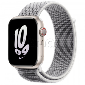 Купить Apple Watch Series 8 // 45мм GPS + Cellular // Корпус из алюминия цвета "сияющая звезда", спортивный браслет Nike цвета "снежная вершина/черный"
