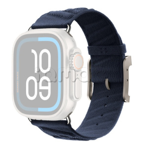 49мм Ремешок Hermès цвета Bleu Nuit, отделка из натурального титана, для Apple Watch Ultra