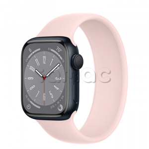 Купить Apple Watch Series 8 // 41мм GPS // Корпус из алюминия цвета "темная ночь", монобраслет цвета "розовый мел"