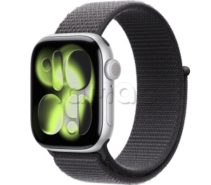 Купить Apple Watch Series 11 // 42мм GPS // Корпус из алюминия серебристого цвета, спортивный браслет темно-серого цвета