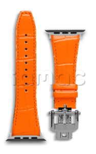 Ремешок Golden Concept для Apple Watch, Leather (Orange/Titanium)