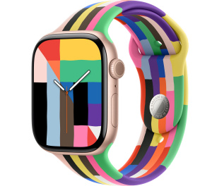 Apple Watch Series 11 // 42мм GPS // Корпус из алюминия цвета "розовое золото", спортивный ремешок цвета Pride Edition