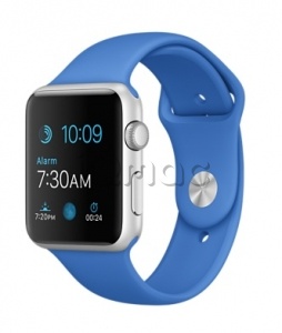 Купить Apple Watch Sport 42 мм, серебристый алюминий, спортивный ремешок цвета «кобальт»