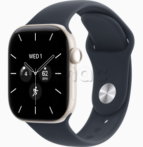 Купить Apple Watch Series 12 // 46мм GPS+Cellular // Корпус из керамики жемчужно-белого цвета, спортивный ремешок синего цвета