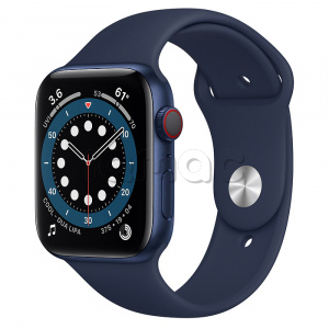 Купить Apple Watch Series 6 // 44мм GPS + Cellular // Корпус из алюминия синего цвета, спортивный ремешок цвета «Тёмный ультрамарин»