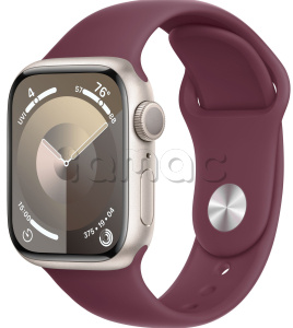Купить Apple Watch Series 9 // 45мм GPS // Корпус из алюминия цвета "сияющая звезда", спортивный ремешок цвета "шелковица"