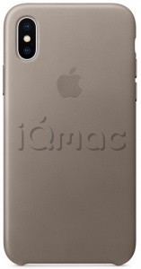 Кожаный чехол для iPhone X / Xs, платиново-серый цвет, оригинальный Apple
