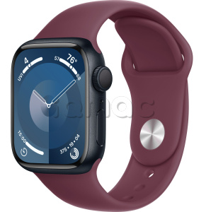 Купить Apple Watch Series 9 // 41мм GPS // Корпус из алюминия цвета "темная ночь", спортивный ремешок цвета "шелковица"