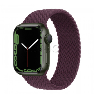 Купить Apple Watch Series 7 // 41мм GPS // Корпус из алюминия зеленого цвета, плетёный монобраслет цвета «тёмная вишня»