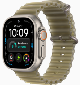 Apple Watch Ultra 4 (2026) // 49мм GPS+Cellular // Корпус из титана, ремешок Ocean Band прозрачно-зеленого цвета
