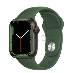 Купить Apple Watch Series 7 // 41мм GPS + Cellular // Корпус из алюминия зеленого цвета, спортивный ремешок цвета «зелёный клевер»