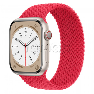 Купить Apple Watch Series 8 // 45мм GPS + Cellular // Корпус из алюминия цвета "сияющая звезда", плетёный монобраслет цвета (PRODUCT)RED