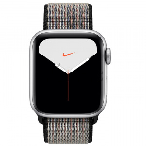 Купить Apple Watch Series 5 // 44мм GPS + Cellular // Корпус из алюминия серебристого цвета, спортивный браслет Nike цвета «синяя пастель/раскалённая лава»