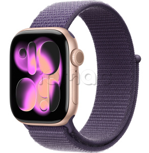Купить Apple Watch Series 11 // 46мм GPS // Корпус из алюминия цвета "розовое золото", спортивный браслет цвета "фиолетовый туман"