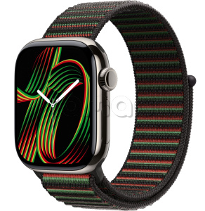 Купить Apple Watch Series 11 // 46мм GPS+Cellular // Корпус из титана натурального цвета, спортивный браслет цвета Unity Rhythm