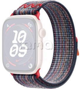46мм Спортивный браслет Nike цвета «Синий/красный» для Apple Watch