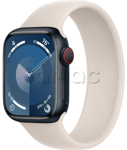 Купить Apple Watch Series 9 // 45мм GPS+Cellular // Корпус из алюминия цвета "темная ночь", монобраслет цвета "сияющая звезда"