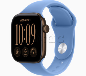 Купить Apple Watch Series 12 // 42мм GPS // Корпус из алюминия бронзового цвета, спортивный ремешок голубого цвета