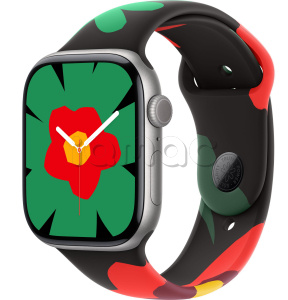 Купить Apple Watch Series 11 // 46мм GPS // Корпус из алюминия цвета "серый космос", спортивный ремешок цвета Unity Bloom