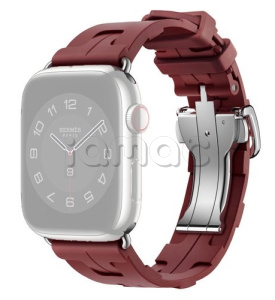 45мм Ремешок Hermès Kilim Single (Simple) Tour цвета Rouge H для Apple Watch