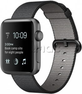 Купить Apple Watch Series 2 42мм Корпус из алюминия цвета «серый космос», ремешок из плетёного нейлона чёрного цвета (MP072)