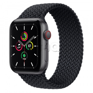 Купить Apple Watch SE // 44мм GPS + Cellular // Корпус из алюминия цвета «серый космос», плетёный монобраслет угольного цвета (2020)