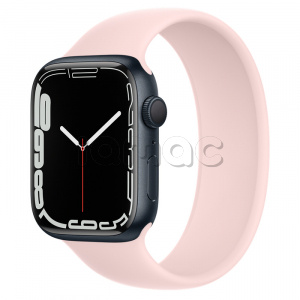 Купить Apple Watch Series 7 // 45мм GPS // Корпус из алюминия цвета «тёмная ночь», монобраслет цвета «розовый мел»