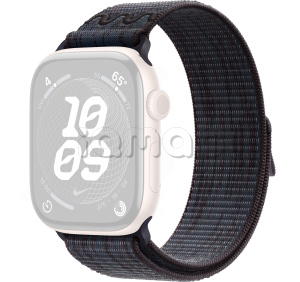 42мм Спортивный браслет Nike цвета «Черный/синий» для Apple Watch