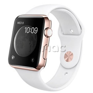 Купить Apple Watch Edition 42мм, 18-каратное розовое золото, белый спортивный ремешок