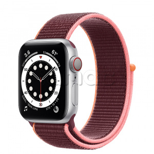 Купить Apple Watch Series 6 // 40мм GPS + Cellular // Корпус из алюминия серебристого цвета, спортивный браслет сливового цвета