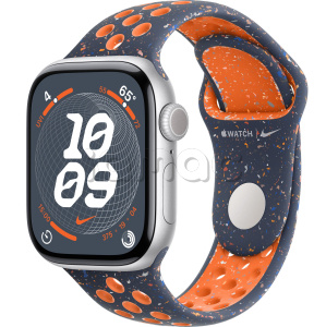 Купить Apple Watch Series 10 // 42мм GPS (Custom) Корпус из алюминия серебристого цвета, спортивный ремешок Nike цвета "Синее пламя"