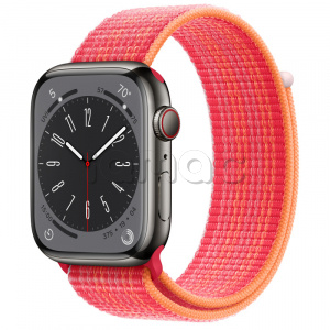 Купить Apple Watch Series 8 // 45мм GPS + Cellular // Корпус из нержавеющей стали графитового цвета, спортивный браслет цвета (PRODUCT)RED