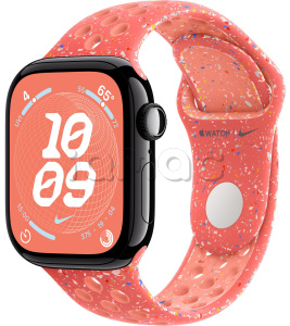 Купить Apple Watch Series 10 // 46мм GPS (Custom) Черный глянцевый корпус из алюминия, спортивный ремешок Nike цвета "Волшебный уголек"