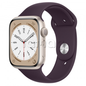 Купить Apple Watch Series 8 // 45мм GPS // Корпус из алюминия цвета "сияющая звезда", спортивный ремешок цвета "бузина"