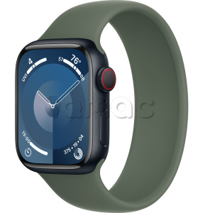 Купить Apple Watch Series 9 // 41мм GPS+Cellular // Корпус из алюминия цвета "темная ночь", монобраслет цвета "зеленый кипарис"