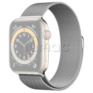 44мм Миланский сетчатый браслет серебристого цвета для Apple Watch