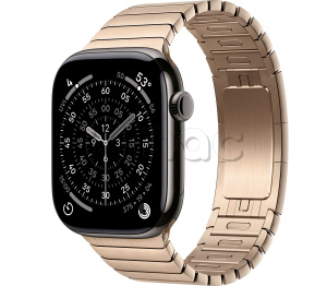 Купить Apple Watch Series 11 // 42мм GPS+Cellular // Корпус из титана сланцевого цвета, блочный браслет золотого цвета