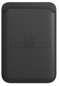 Кожаный чехол-бумажник MagSafe для iPhone, чёрный цвет