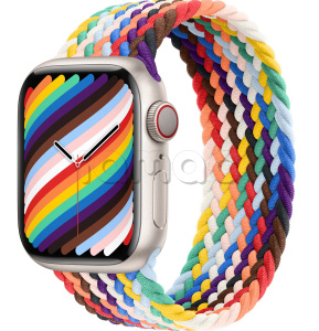 Купить Apple Watch Series 9 // 41мм GPS+Cellular // Корпус из алюминия цвета "сияющая звезда", плетёный монобраслет цвета Pride Edition