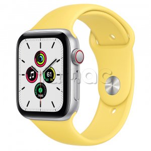 Купить Apple Watch SE // 44мм GPS + Cellular // Корпус из алюминия серебристого цвета, спортивный ремешок имбирного цвета (2020)