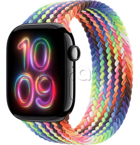 Купить Apple Watch Series 11 // 46мм GPS // Черный глянцевый корпус из алюминия, плетеный монобраслет цвета Pride Edition